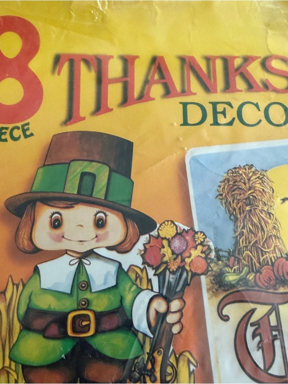 Vintage Beistle Thanksgiving Decorama 8 Piece Set Paper Tissue 1979 1995 NOS New - Picture 4 of 14